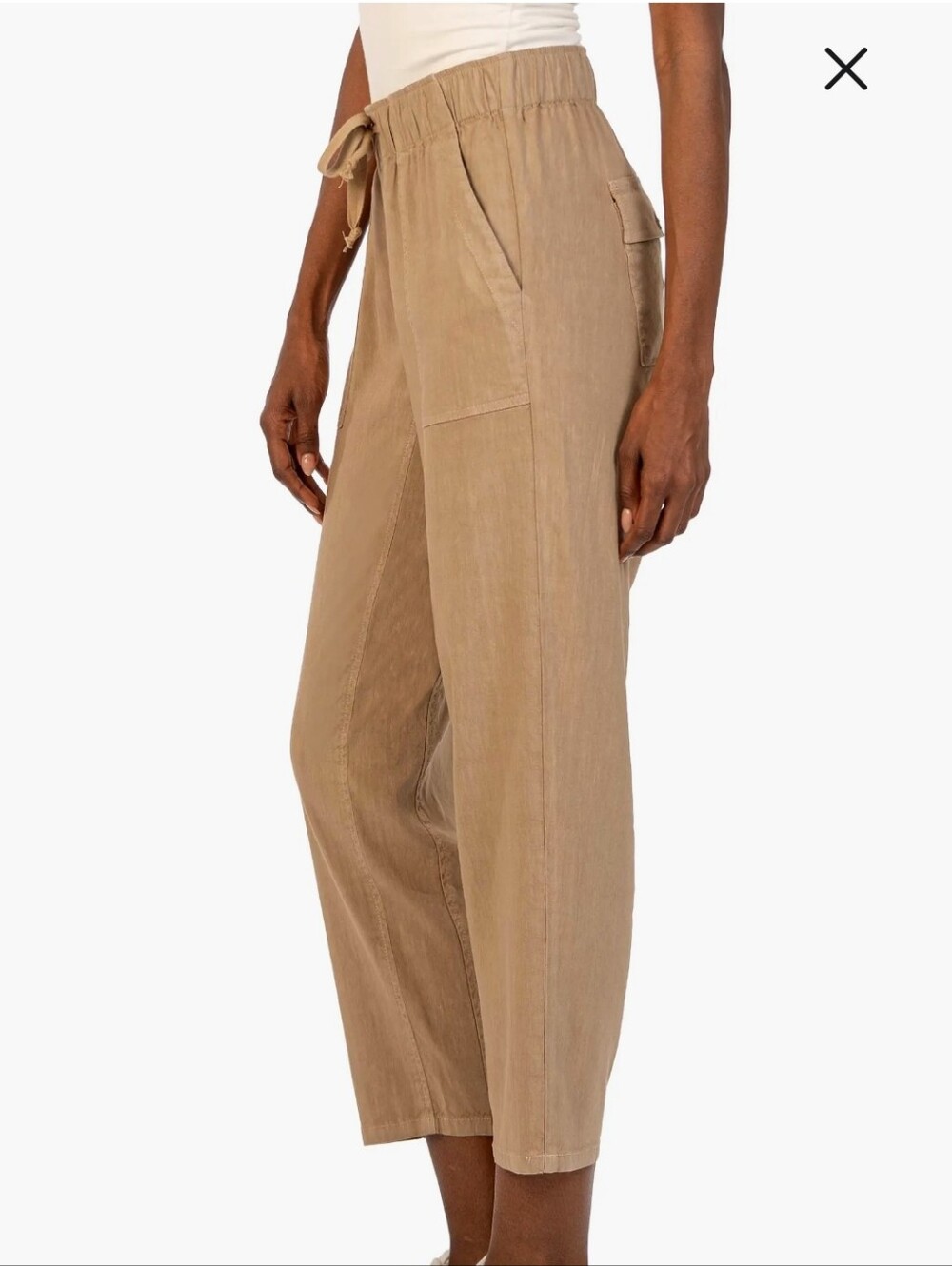 Kut from the Kloth Tan Cropped Drawstring Utility Pants - Picture 3 of 13
